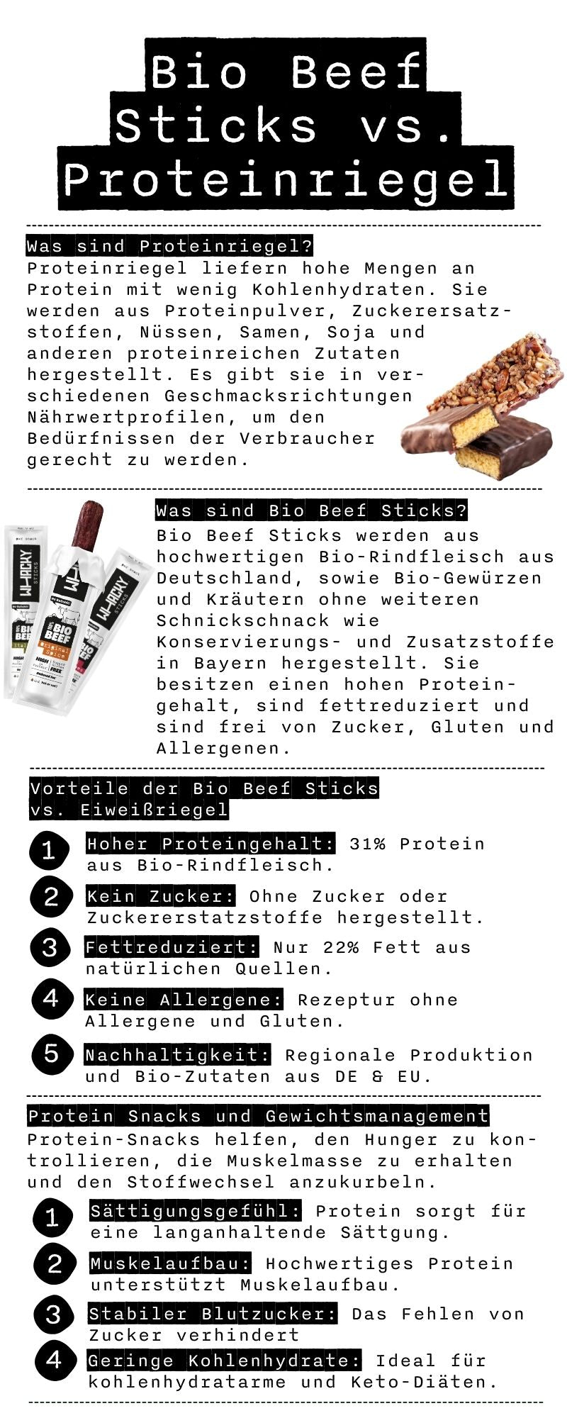 Protenriegel vs. Bio Beef Sticks